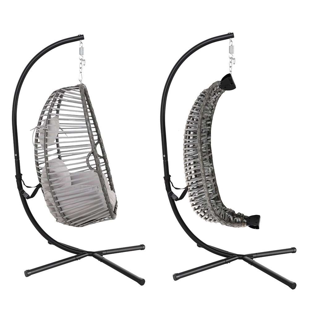 Steel PE Wicker Foldable Hanging Chair 52482F