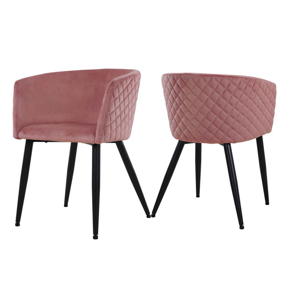 Design Right Nordic Velvet Steel Dining Chairs With Metal Legs 80135-V20