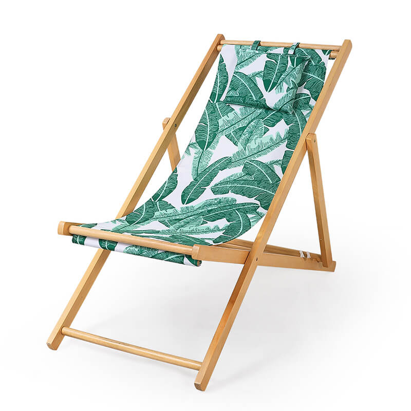 Cheap Price Wooden Reclining Best Foldable Beach Chair On Sale 19653B-LEAF