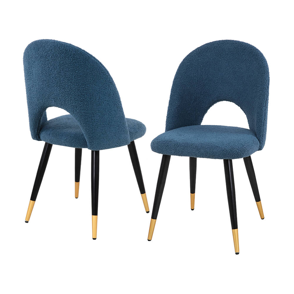 Blue Metal Velvet Dining Table Chair 80148-T