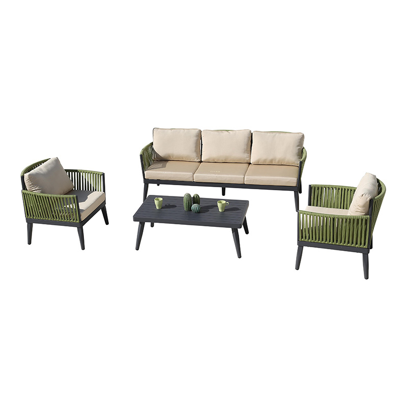 Garden Sofa And Table Reclining Furniture Blue Patio Set 52790C-Set4