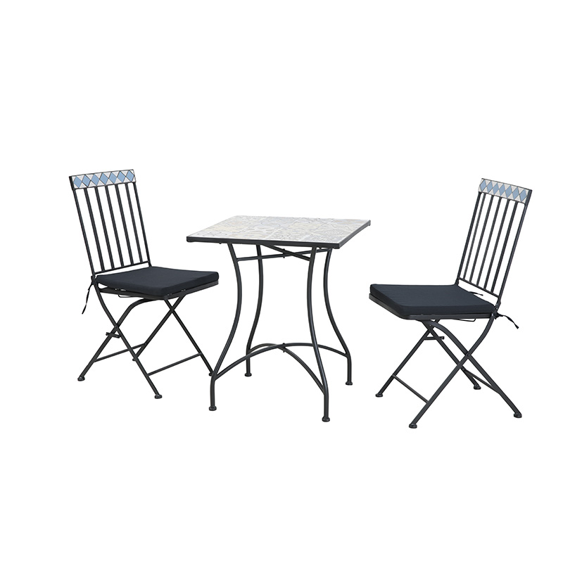 Folding Patio Set Mosaic Garden Table And Chairs Best 24129-SET3