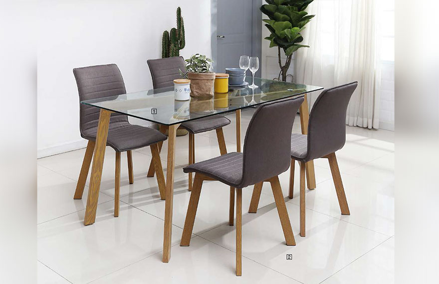 Nordic Dining Table And Chairs Arrangement