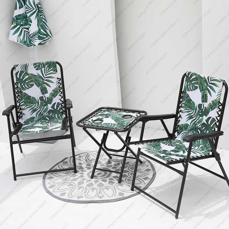 Factory Garden Table And Chairs Set Foldable Beach Relax Chair 20348B-LEAF3 SET3