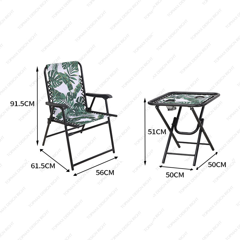 Factory Garden Table And Chairs Set Foldable Beach Relax Chair 20348B-LEAF3 SET3