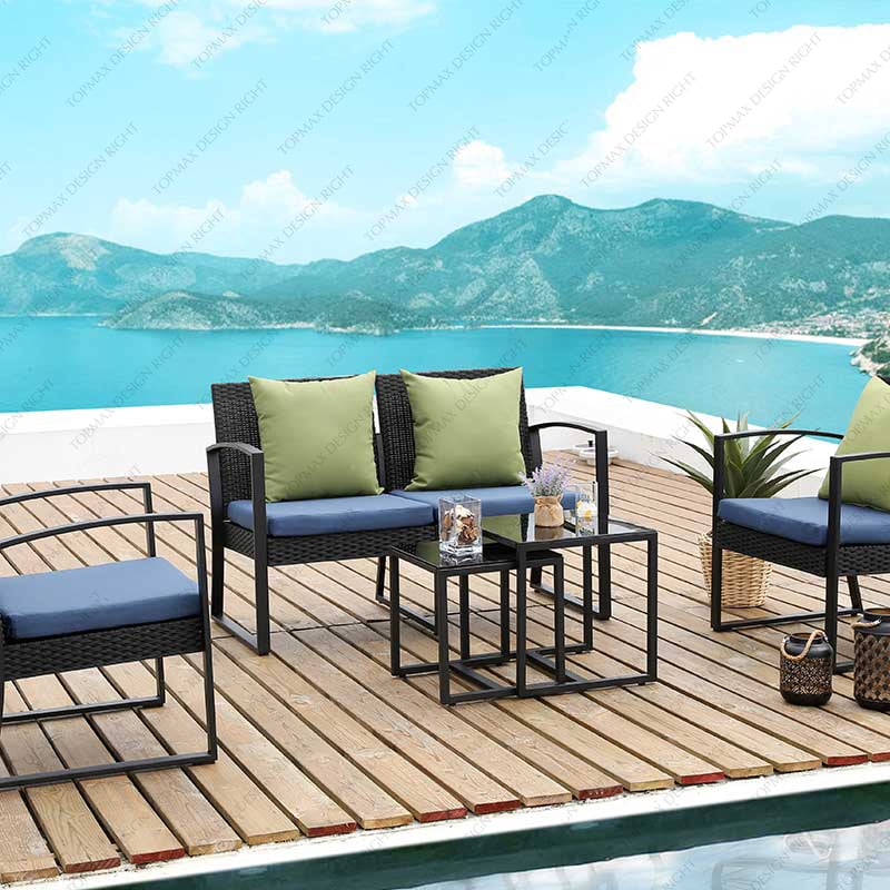 Factory Garden Corner Sofa Set Outdoor Steel Sofa 27034RT-SET5