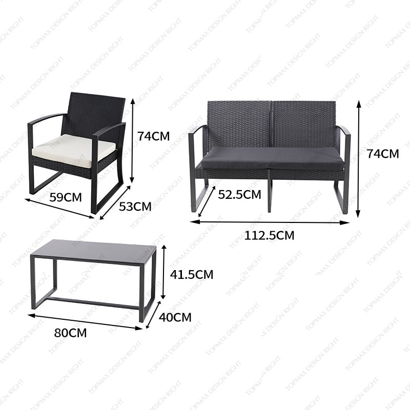 Wholesale Outdoor Patio Sofa Set Garden With Table On Sale 27034RT-SET4