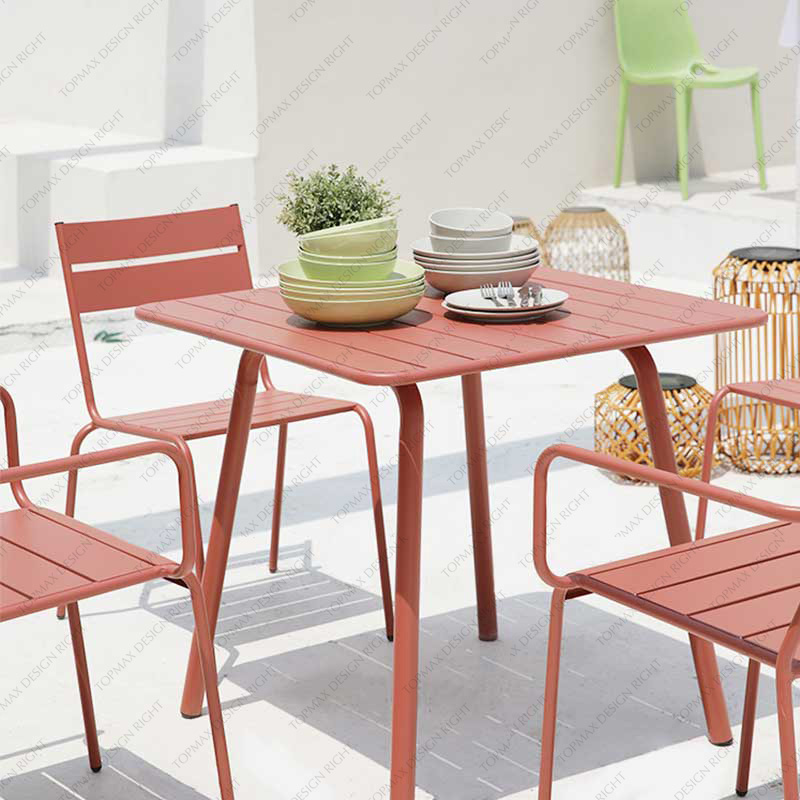 Wholesale Outdoor Table And Chairs Square Steel Table 24202TW-70X70