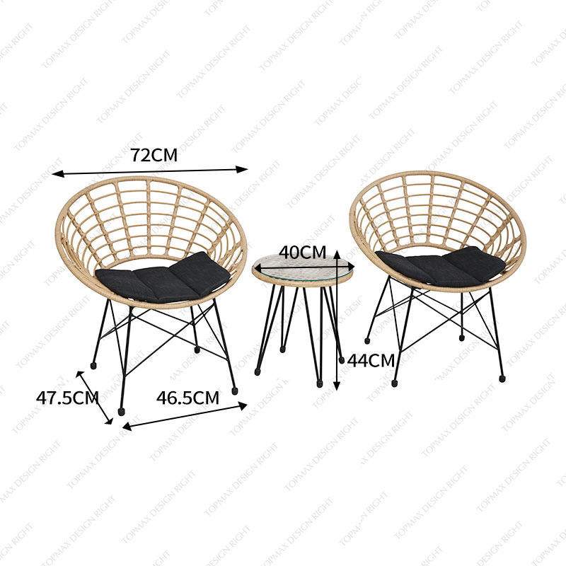 Wholesale Balcony Set Rattan Balcony Set Sale 24919Am-Set3