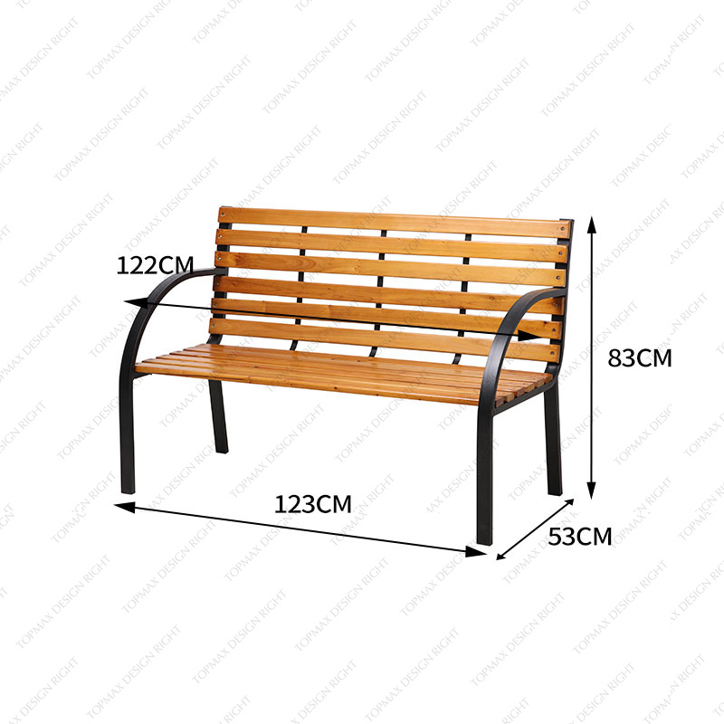 Facory Outdoor Patio Bench Park Wood And Metal Bench 21201FW