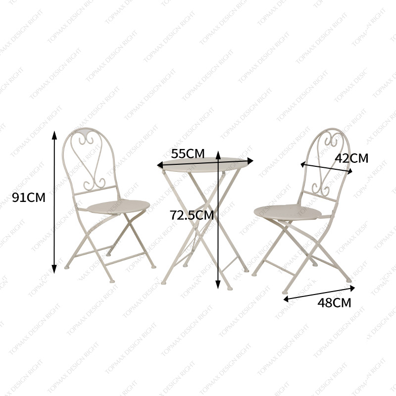 Folding Bistro Set Folding Garden Table And Chairs Steel Patio 24305FL-SET3-F