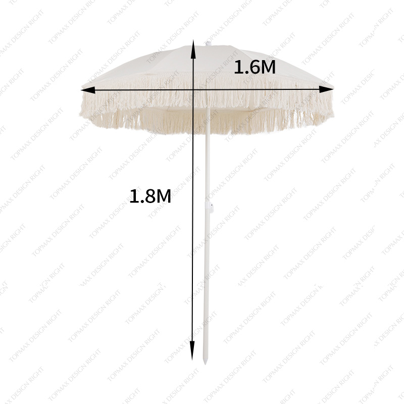 Beach Canopy Umbrella Buy White Beach Umbrella With Tassels 60620C2