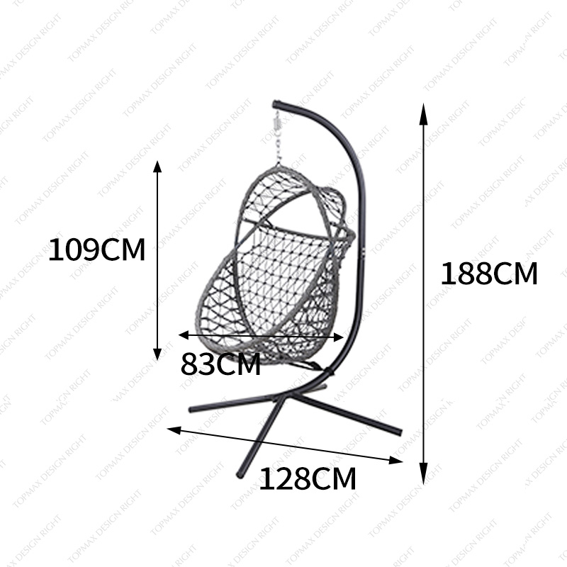 Factory Hanging Chair With Stand Outdoor Swing Chair For Balcony 52670C