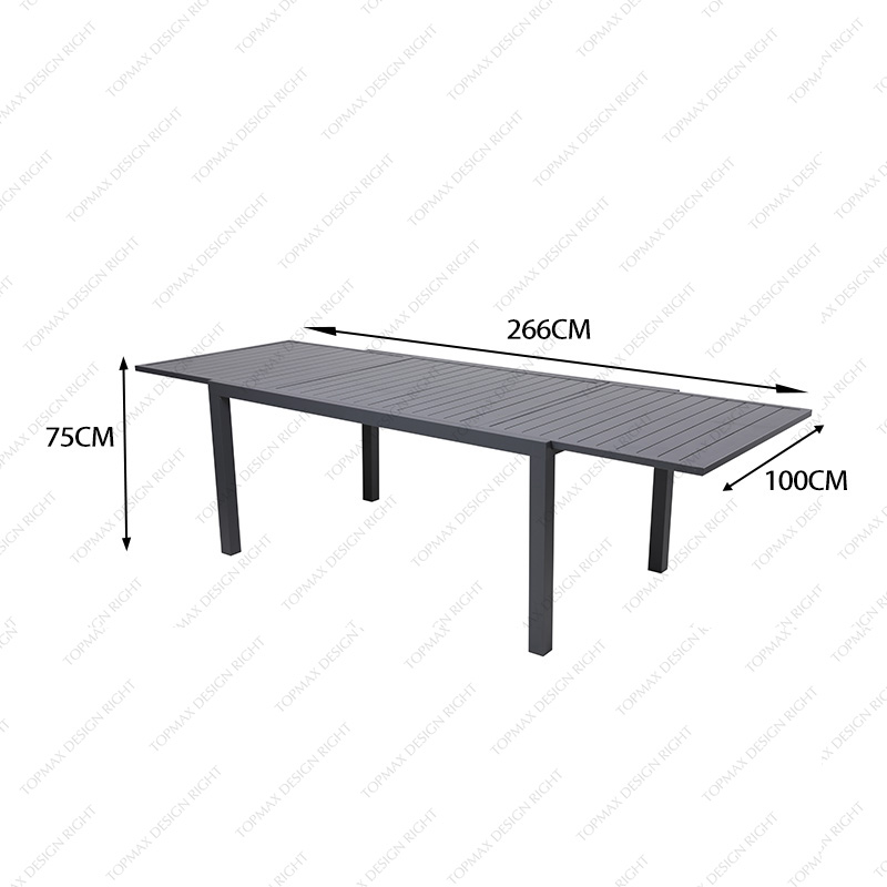 Outdoor Dining Table Supplier Square Extendable Dining Table 44547T-ALUM