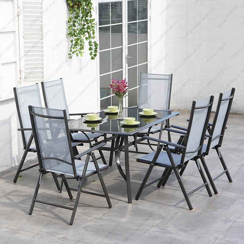 Aluminium Garden Dining Furniture Patio Dining Set 40713F2-SET-7