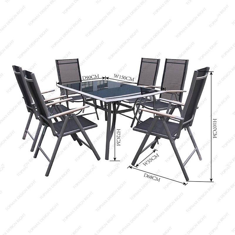 Aluminium Garden Dining Furniture Patio Dining Set 40713F2-SET-7