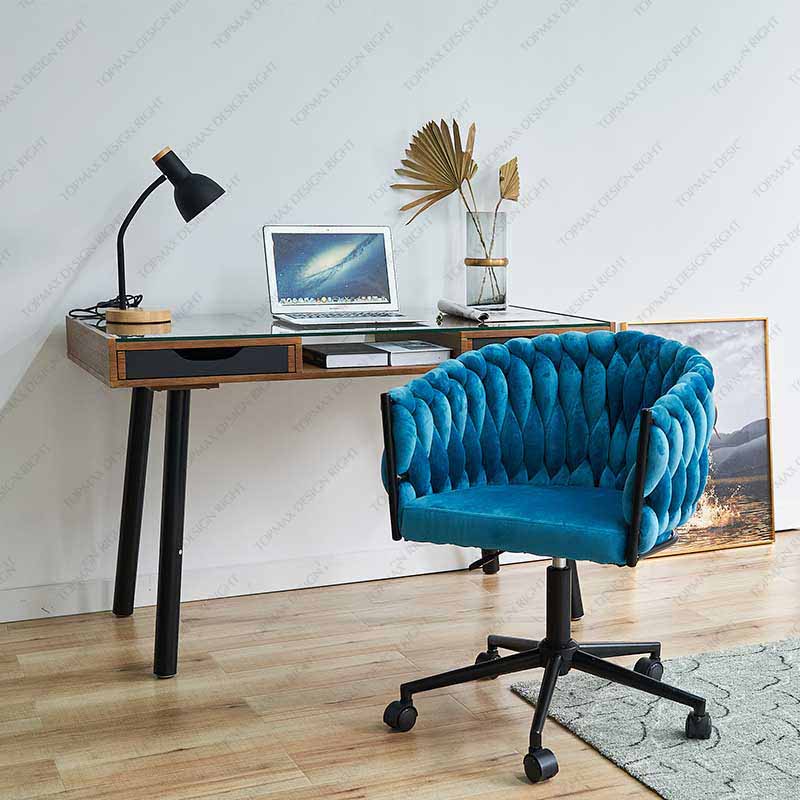 Factory Home Office Chair Velvet Blue Office Chair 26800