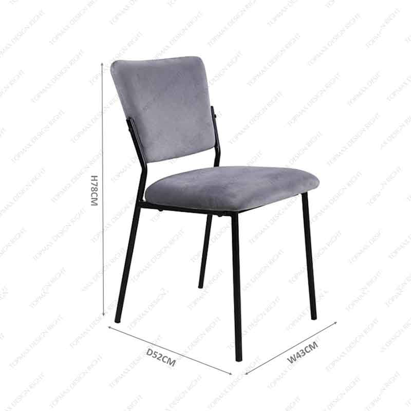 Upholstered Dining Chairs Grey Velvet Modern 80323B