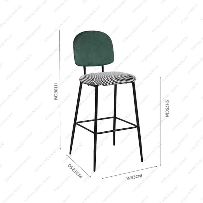 Bar Stools With Backs Kitchen Velvet 80226D-BC-FH