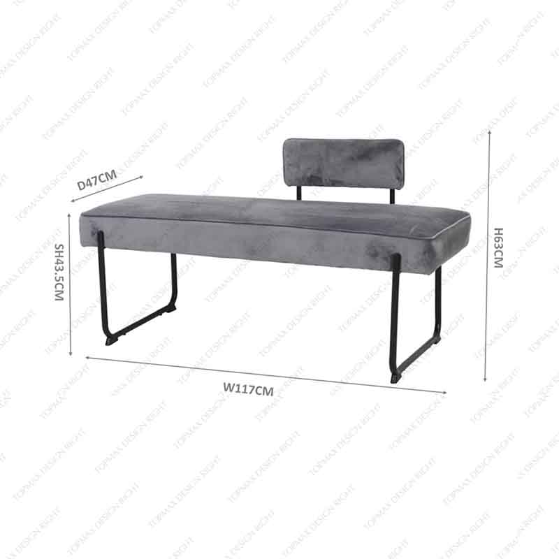 Velvet Bench Velvet Storage Bench Grey 80153D-V15