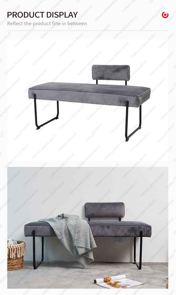 grey velvet bench