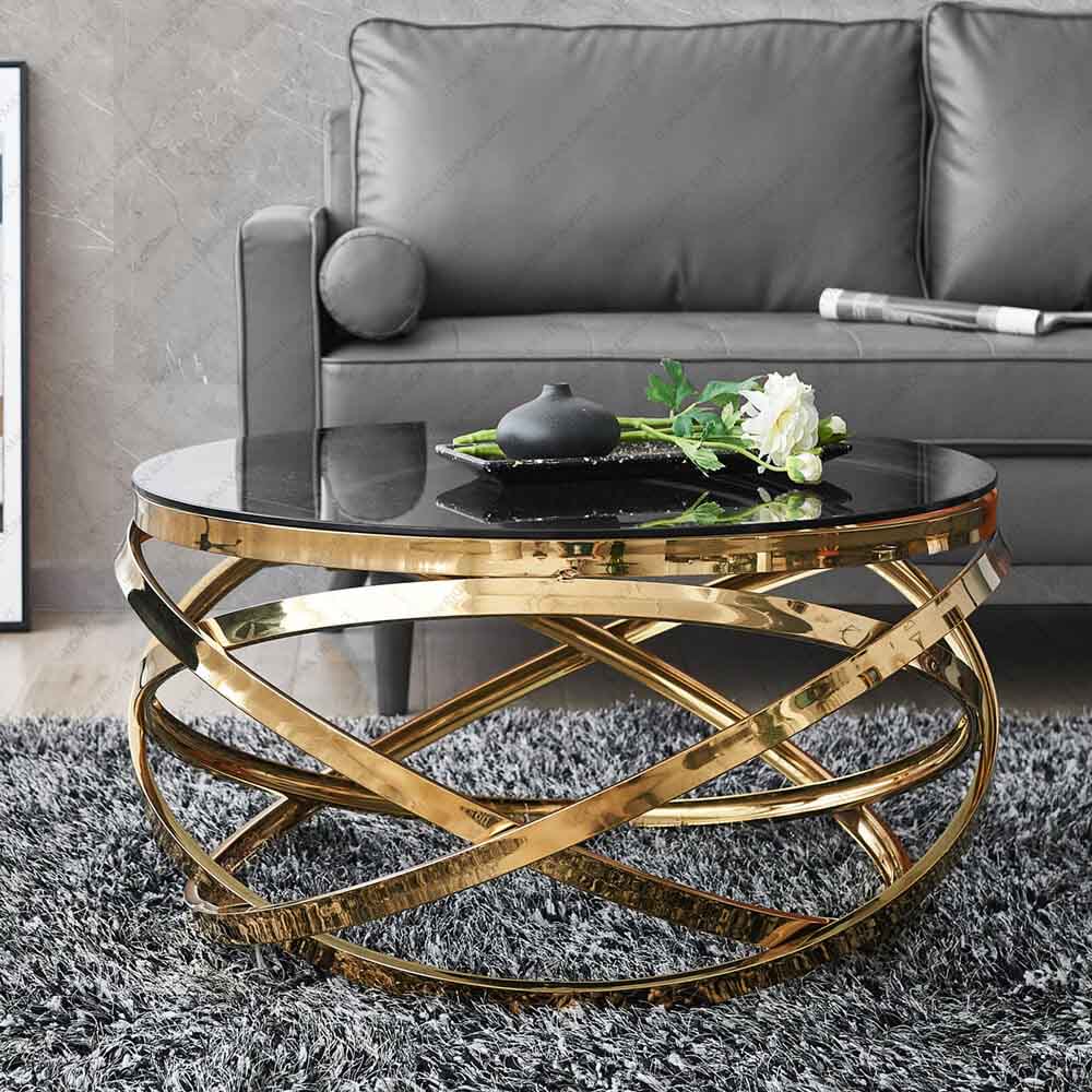 Modern Round Glass Coffee Table For Sale 85059B&85059A-D80