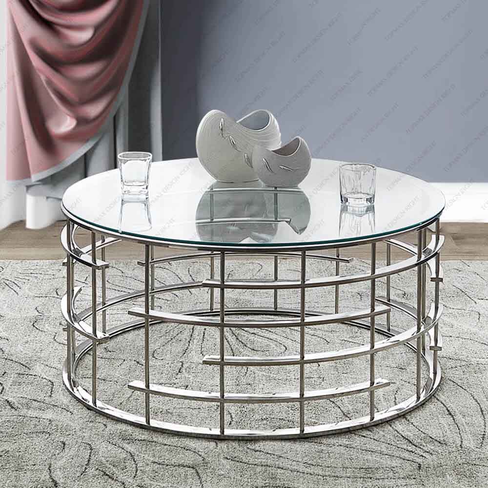 Modern Round Glass Coffee Table For Sale 85059B&85059A-D80