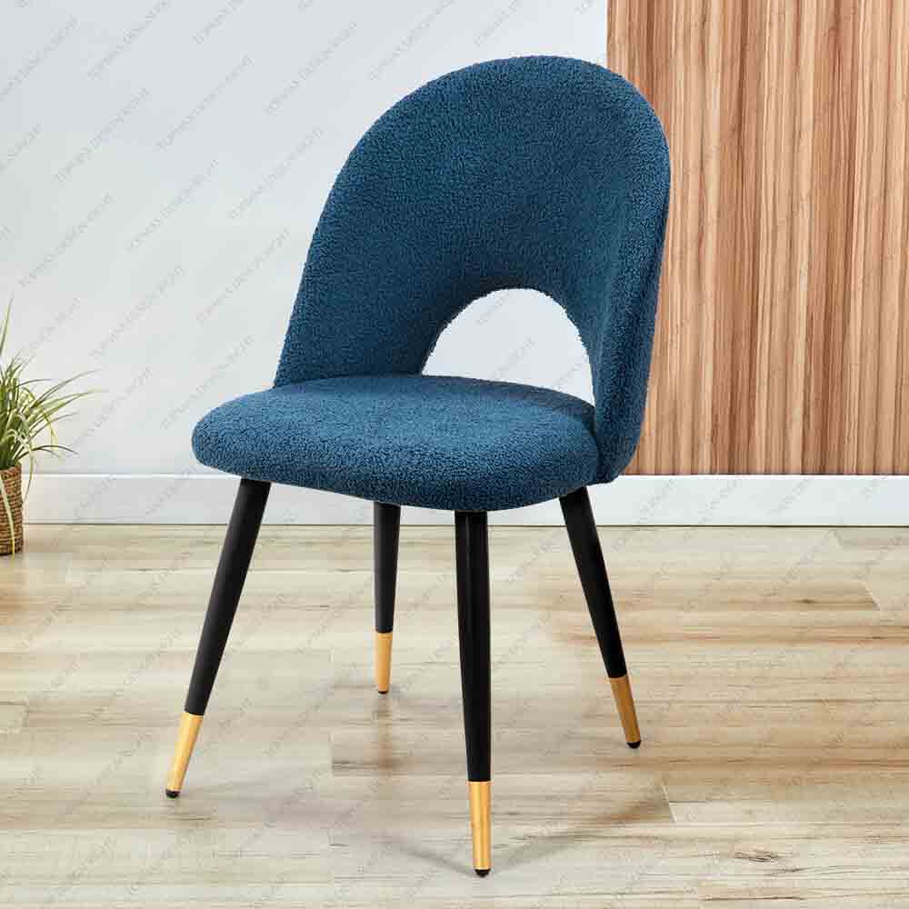 Blue Metal Velvet Dining Table Chair 80148-T