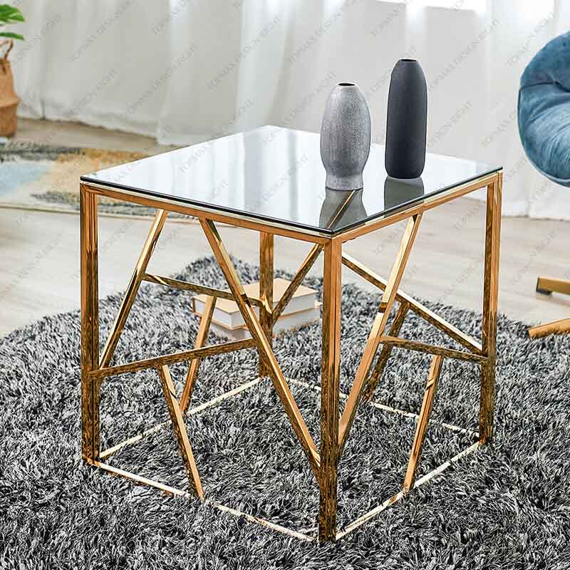 Luxury End Tables Suqare Ottoman Coffee Tables For Small Spaces 85065G-G-55