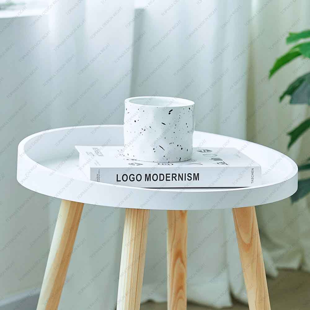 Wholesale Small Round White Side Table 62001B-40X44