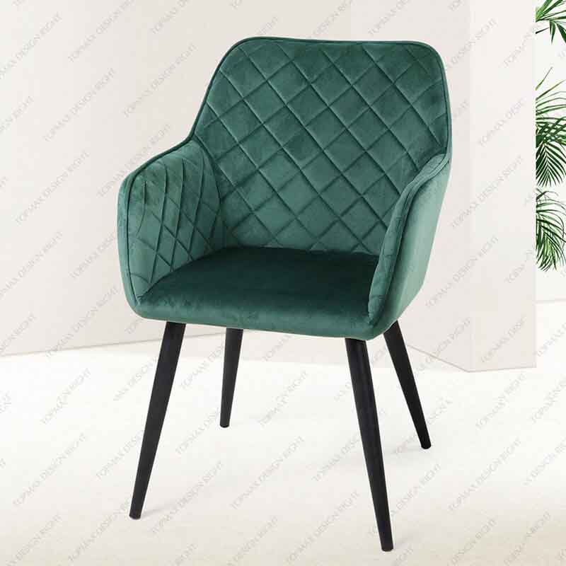 Wholesale Green Velvet Dining Chairs Metal Frame Kitchen Dining Chairs 80187P