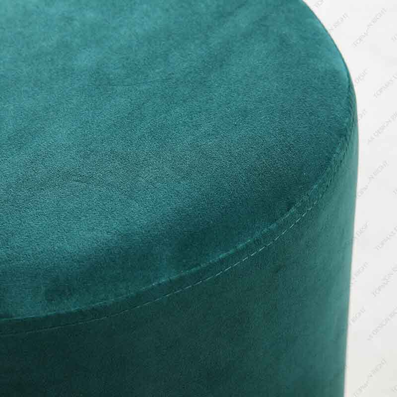 Modern Living Room Storage Bench Velvet Fabric Ottoman Stool 72121B-DIA35XH45