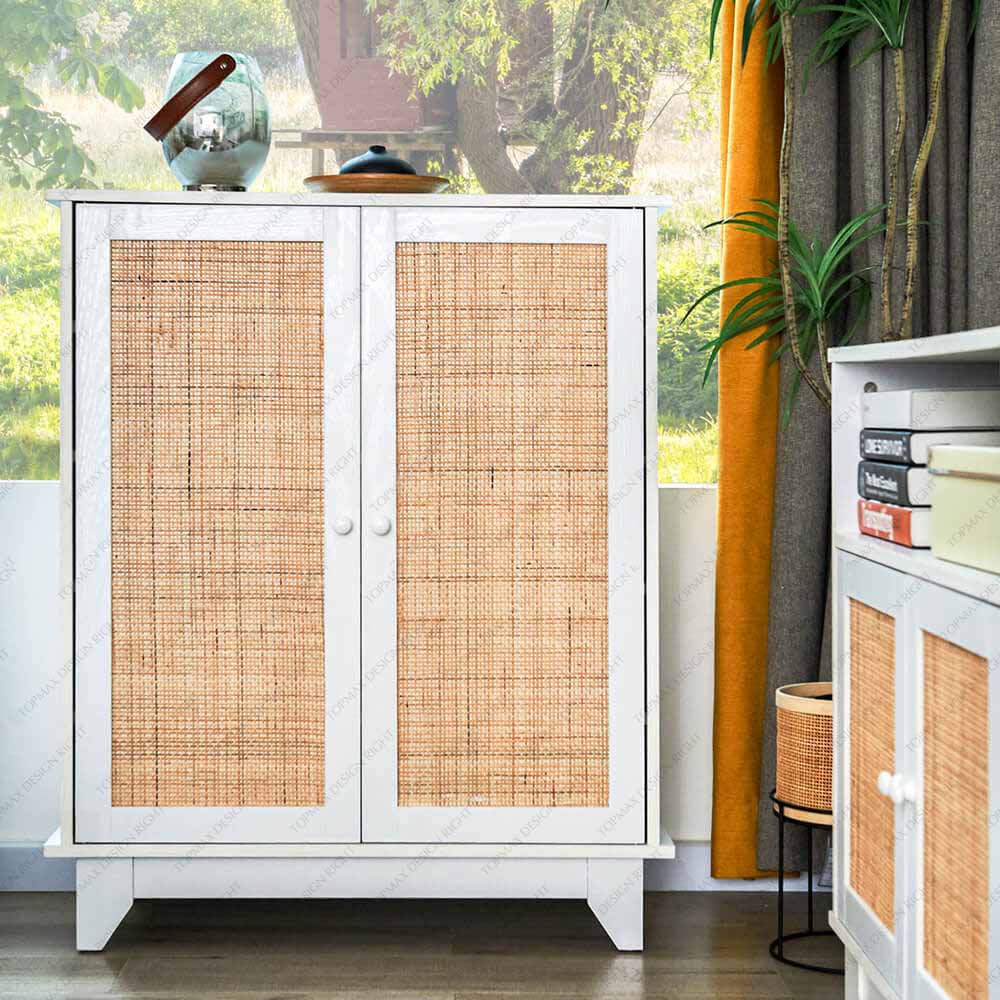 2 Doors 3 Drawers Cabinet Sideboard Rattan Storage Cabinet 31517C