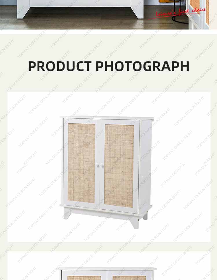 wooden rattan storage cabinet