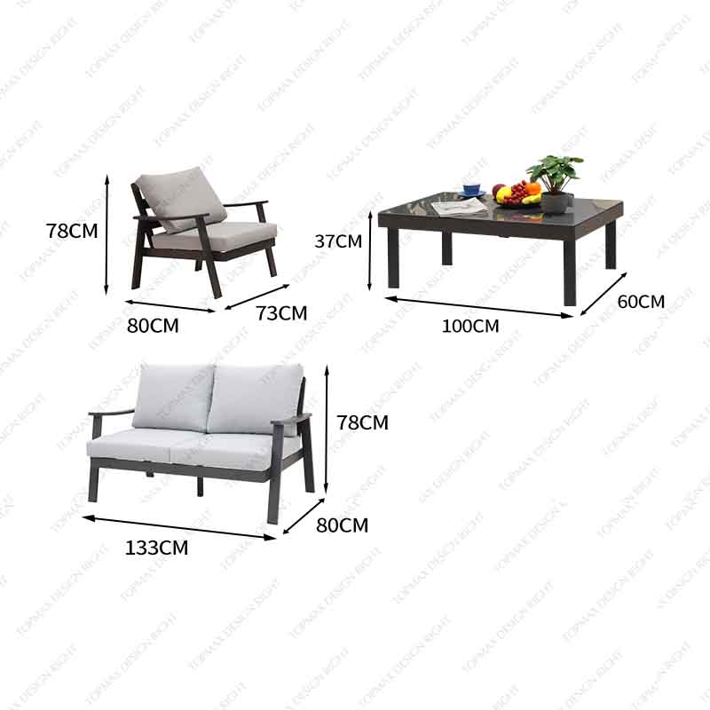 Garden Sofa Set Outdoor Sofa Set Balcony 44905B-SET4