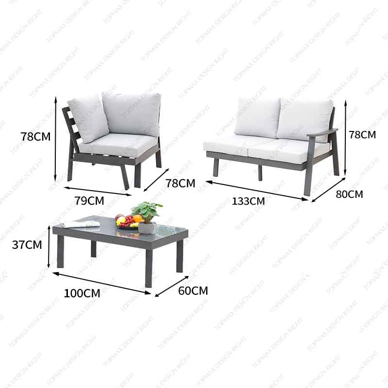 Wholesale Corner Garden Furniture Corner Sofa Set 44905-SET4