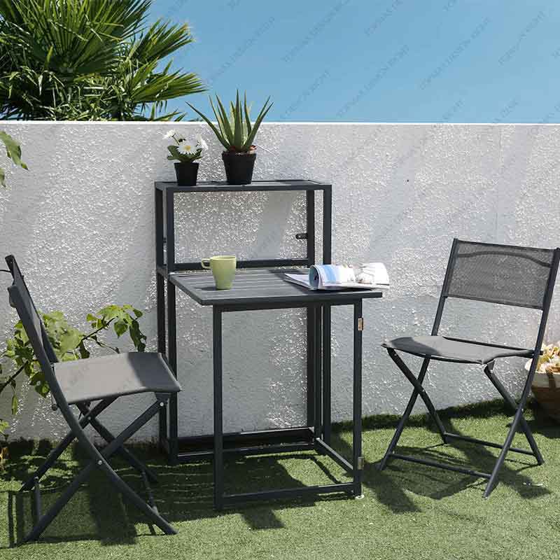 Balcony Table And Chairs Balcony Furniture Outdoor Corner Dining Set 24113SL-SET3-PT