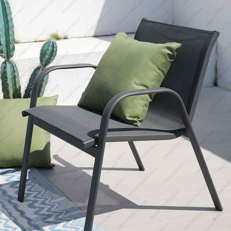 Garden Table And Chairs Outdoor Sling Sofa Grey Garden Furniture 24227-SET4