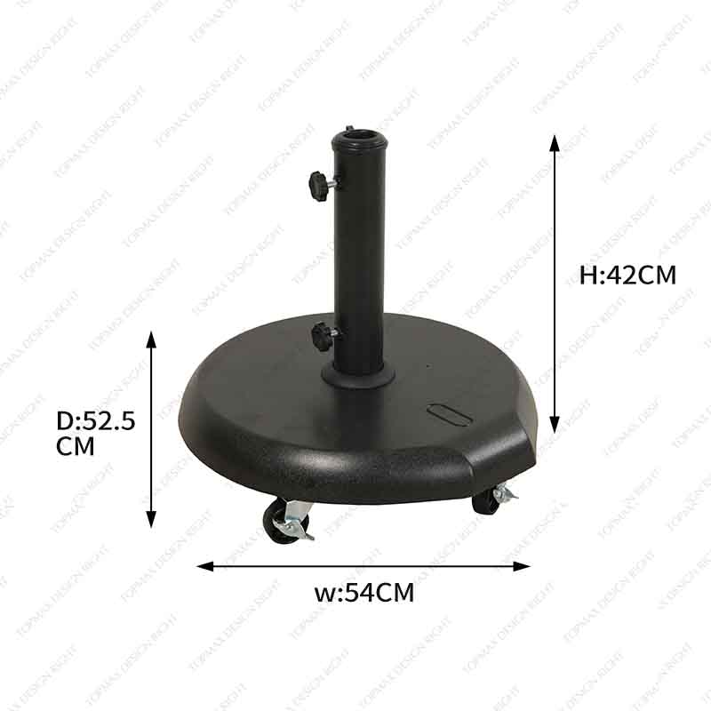 China Patio Umbrella Base With Wheels Concrete Umbrella Stand 23610B-W-35