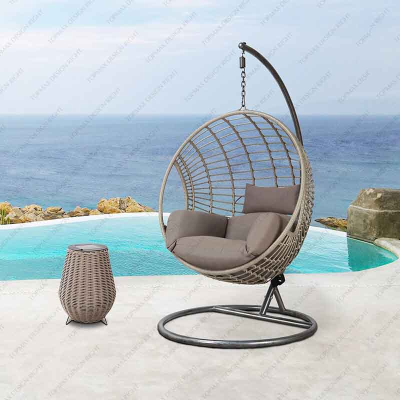 Modern Custom Outdoor Furniture Egg Hanging Swing Chair With Stand 52090C