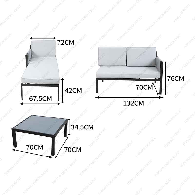 Factory Outdoor Corner Sofa Patio Sofa Set Garden Furniture 24194C-SET3