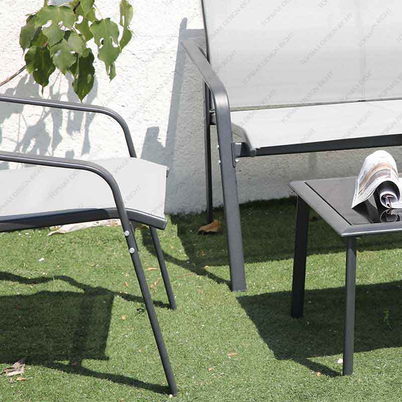 Factory Patio Sofa Chair Steel Garden Sofa Sling Outdoor 24293SET4-J-KD