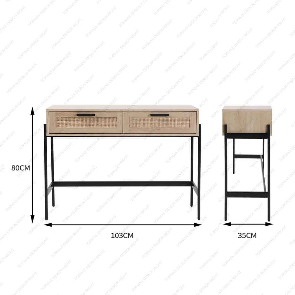 Factory Cheap Hallway Rattan Console Table With Drawers 27697