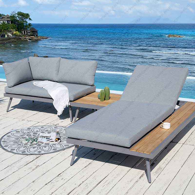 Lounger Sofa Set Factory Outdoor Chaise Lounge Sofa 40648TB-KD-SET3