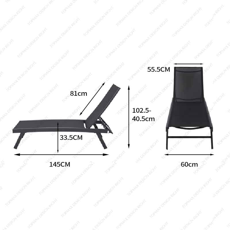 Custom Aluminium Sun Lounger Chair Pool Loungers For Sale 40594T3-KD