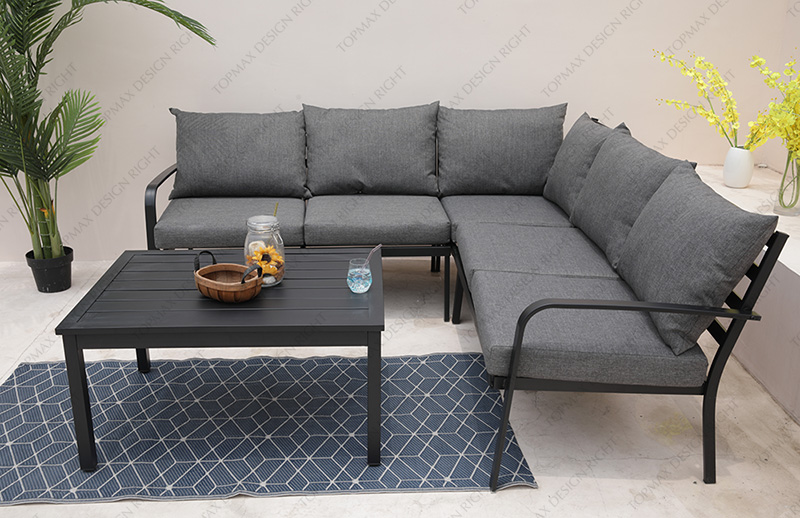 L shaped garden sofa