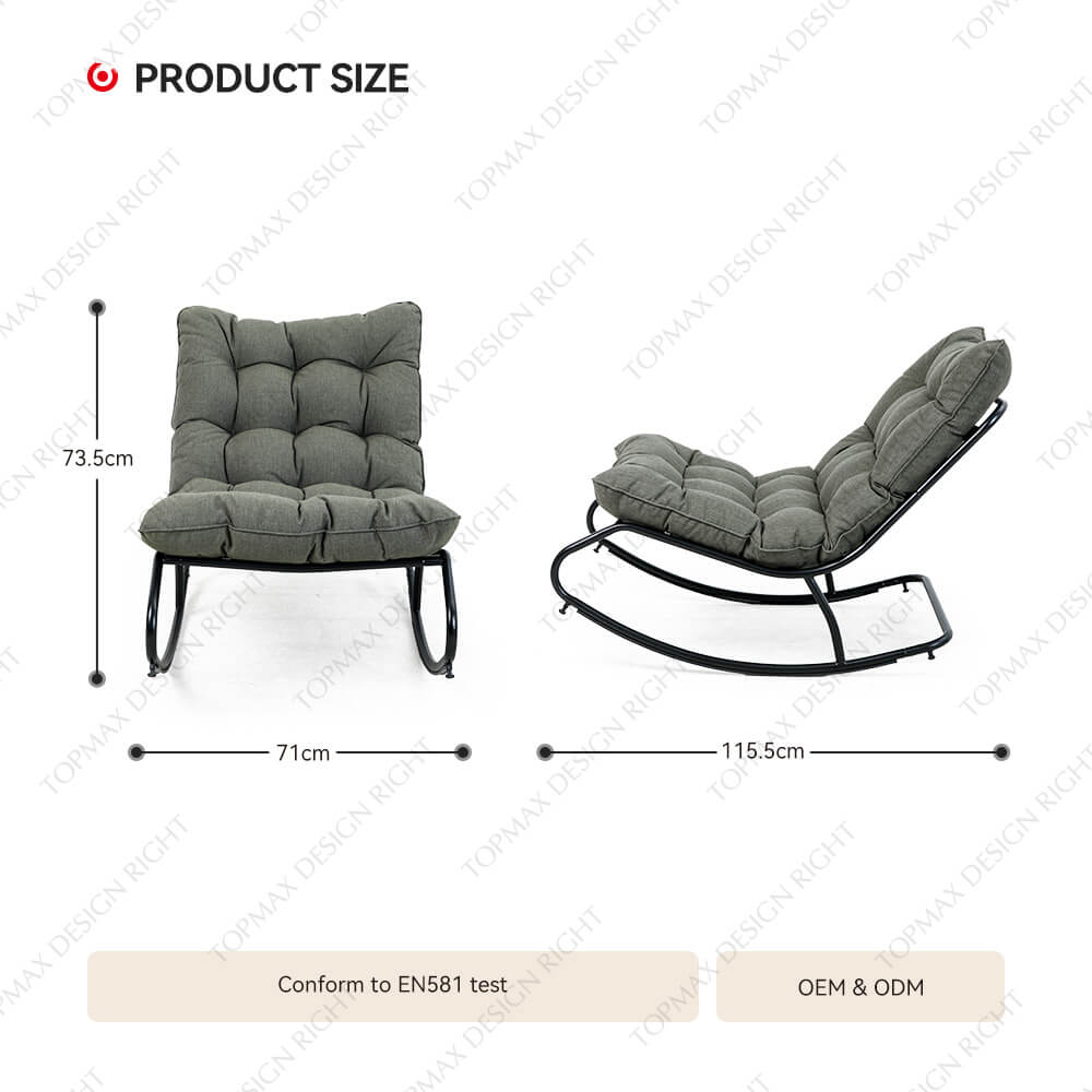 Modern Rocking Chair Grey Outdoor Rocking Chair 20352G