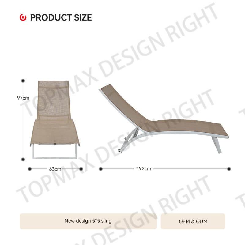 Foldable Chaise Lounge Chair Outdoor Beach Lounger 40550TLB-WL-RT