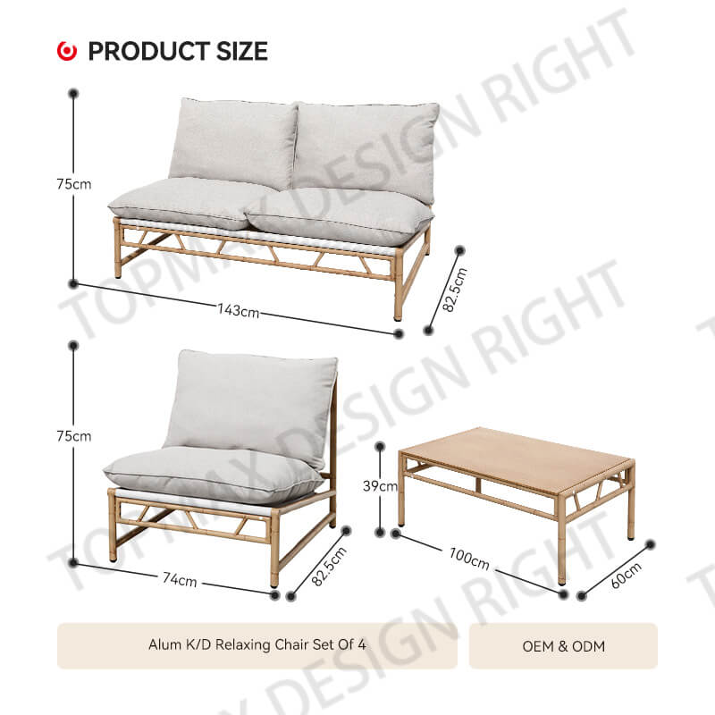 Aluminum Garden Patio Set Patio Table And Chairs 40644TB4-KD-SET4