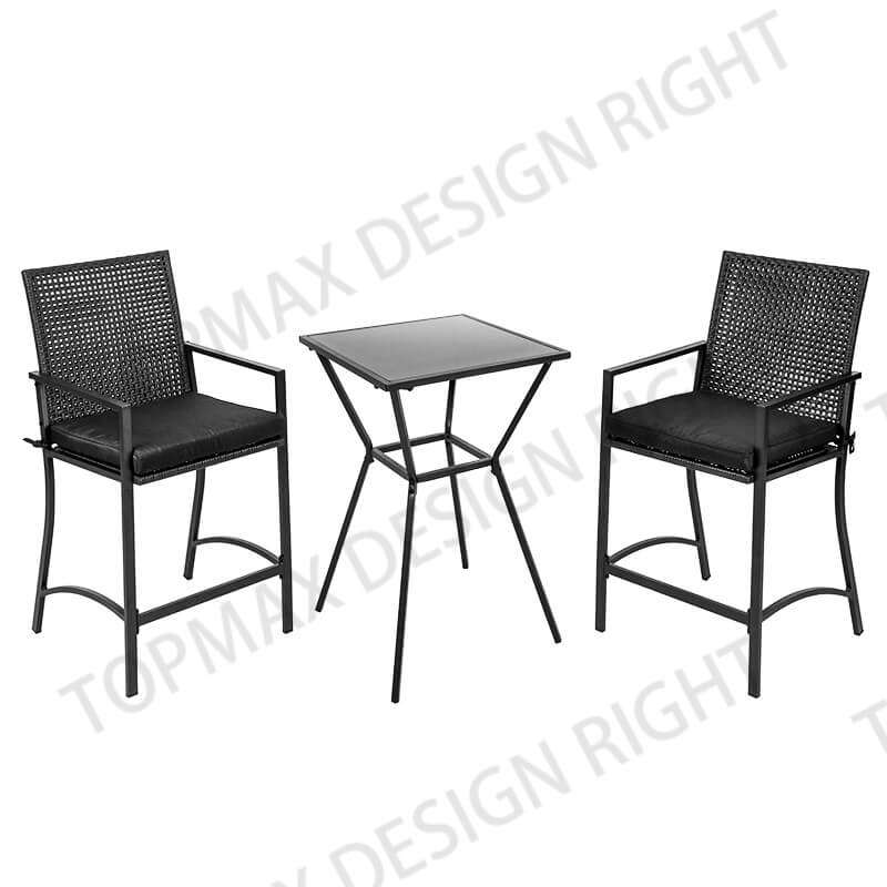 Outdoor Bar Set Rattan Bistro Set Small Patio Set 52960B-SET3